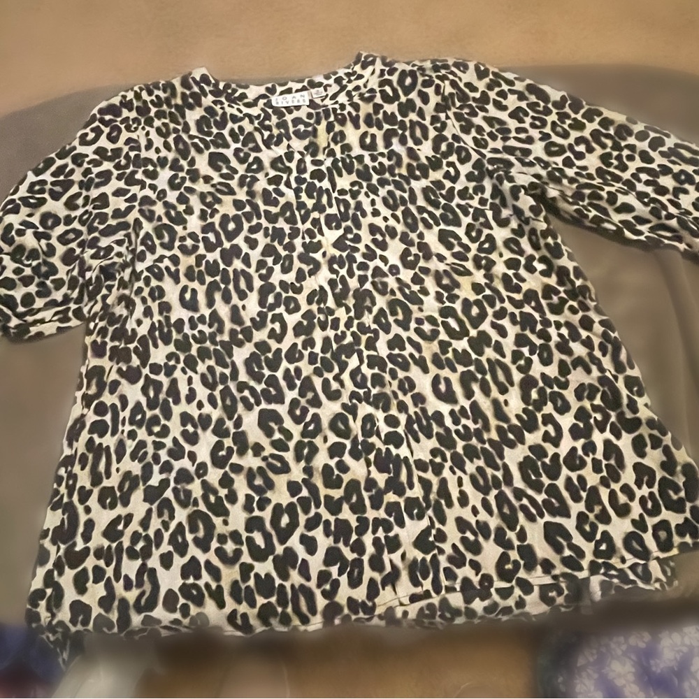 Leopard Print Pullover Blouse